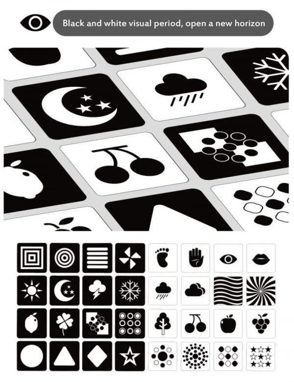 black and white high contrast cards